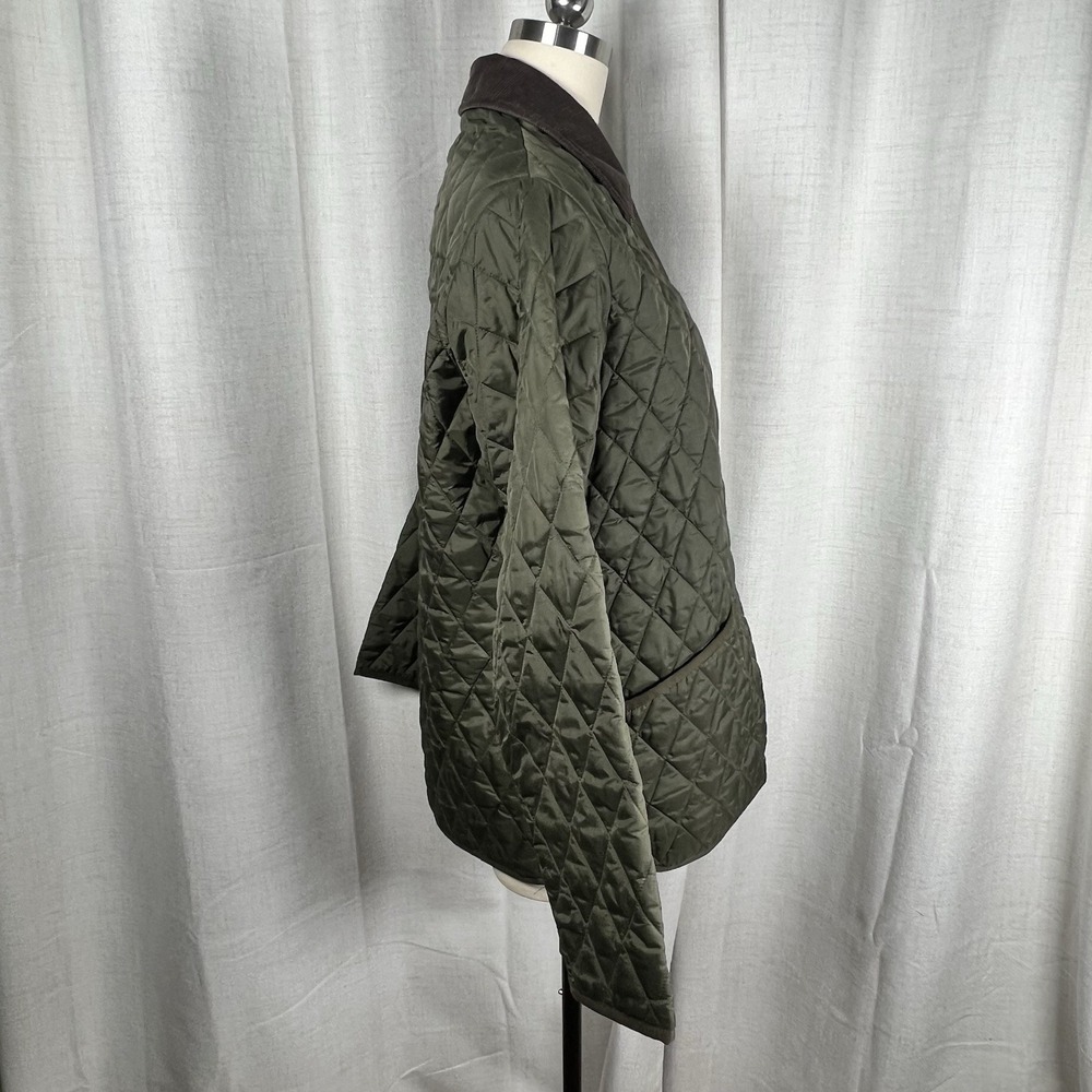Barbour Heritage Liddesdale Quilted Jacket Coat Women's 12 Olive Green - Picture 11 of 16
